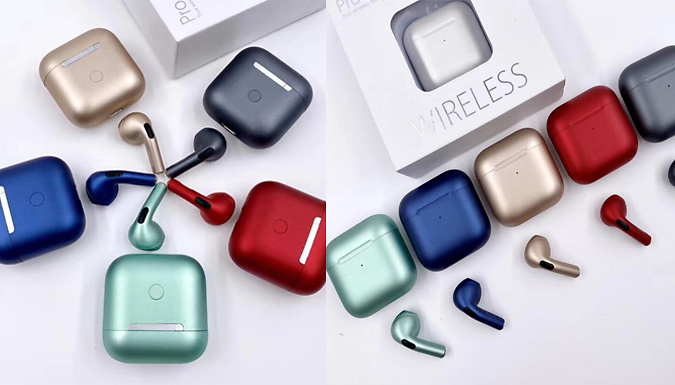 Pro4 Metallic Bluetooth-Compatible Earbuds & Case - 6 Colours