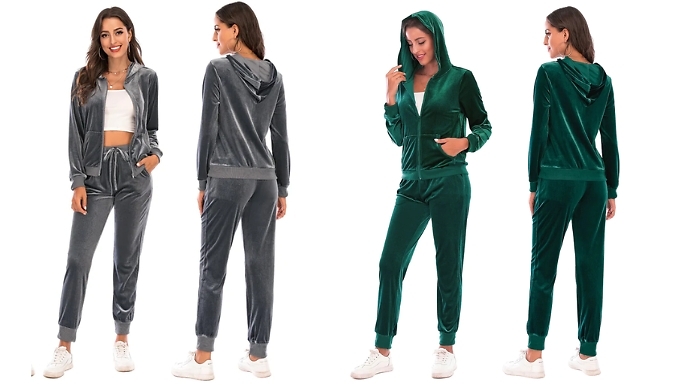 Hooded Jacket & Long Trousers Tracksuit Set - 7 Colours, 5 Sizes at Go Groopie