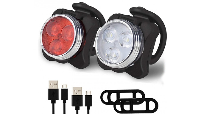 Waterproof USB Bicycle Lights Set