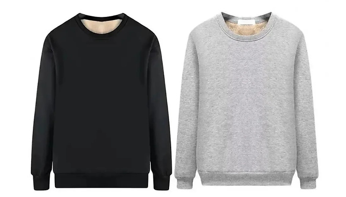 Men's Sherpa-Lined Thermal Jumper - 2 Colours, 7 Sizes!