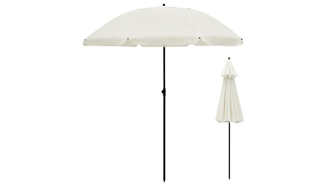 2M Garden Parasol with UV Protection, Crank Handle & Tilt Mechanism