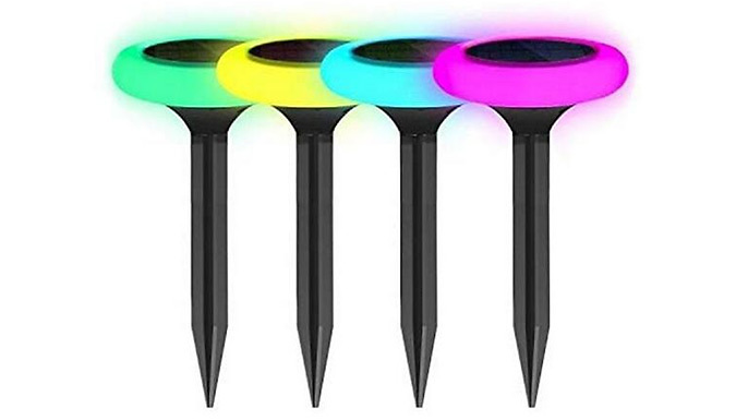 LED Solar Waterproof Colour Changing Lawn Lights - 1, 2 or 4