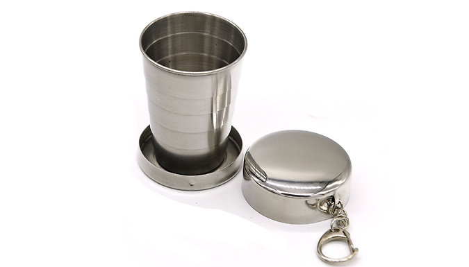 1, 2, or 3 Stainless Steel Telescopic Collapsible Cups - 3 Sizes