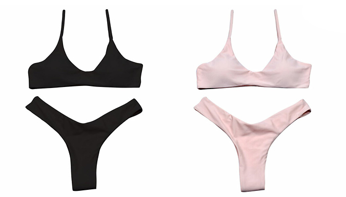 Block-Colour Fashion Bikini - 3 Colours & 4 Sizes