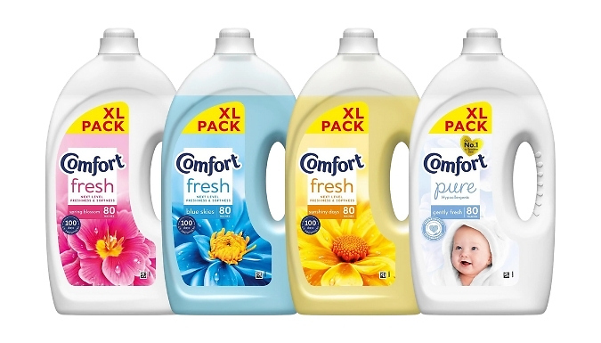 1-4 Pack of 2.4L Comfort Fabric Conditioner - 4 Scents