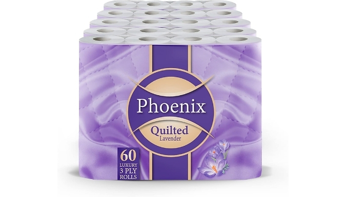 Phoenix Quilted Lavender-Scent Toilet Paper - 60-Pack