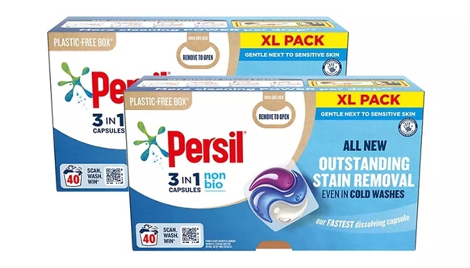 40, 80 or 160 Persil 3-in-1 EcoClean Laundry Capsules! - 2 Options