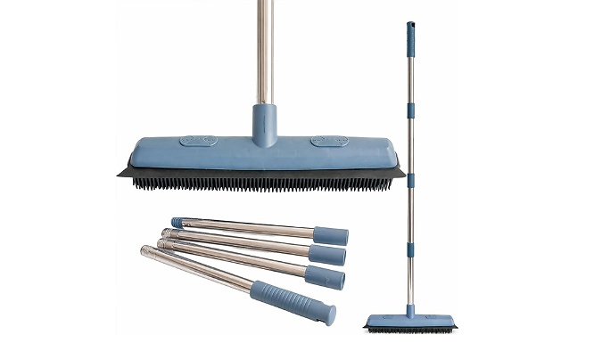 Pet Hair Rubber Bristle Broom - 1 or 2 Pack!