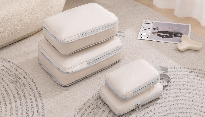 4-Piece Travel Storage Compression Bag Set - 5 Colours!