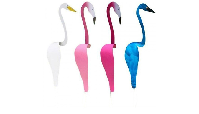 1 or 2 Spinning Flamingo Garden Ornaments - 8 Colours