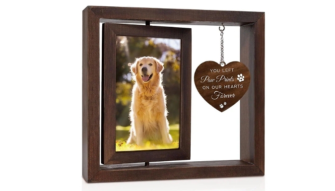 Pet Memorial Rotating Wooden Picture Frame