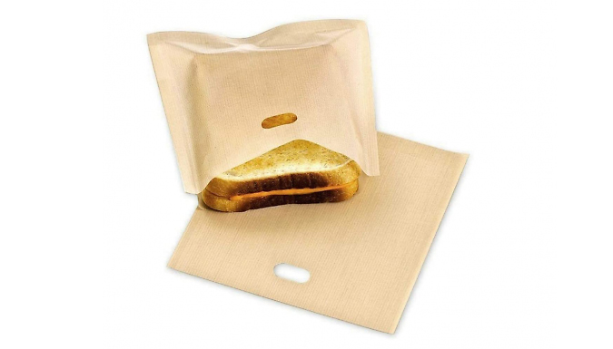 5-Pack of Reusable Non-Stick Toaster Bags - 2 Sizes from Go Groopie