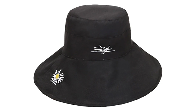 Women's Flower Embroidery Wide Brim Hat - 8 Colours at Go Groopie