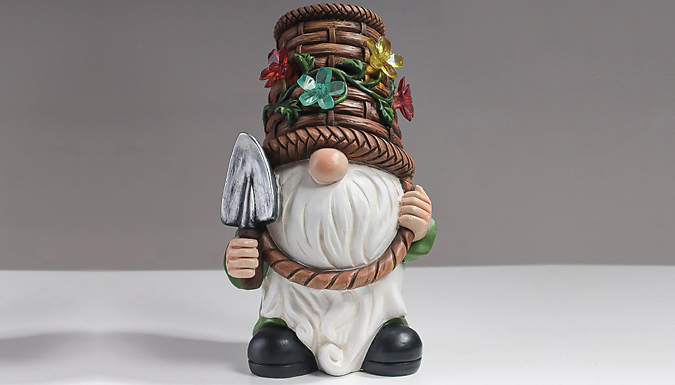 Solar Garden Light-Up Gnome Statue