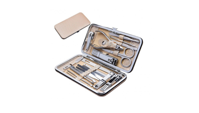 19-Piece Stainless Steel Nail Tool Set - 5 Colours