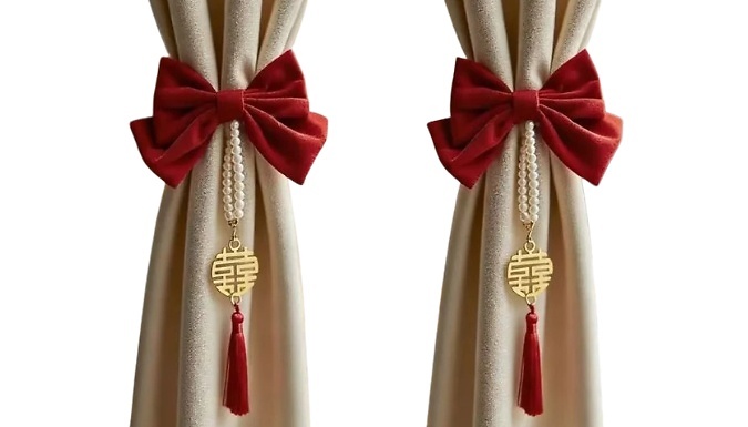 2-Pack Velvet Bow Curtain Tiebacks