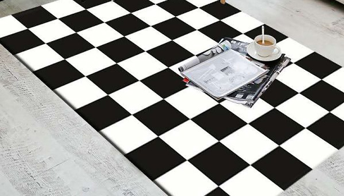 Black & White Geometric Pattern Rug - 5 Designs & 3 Sizes