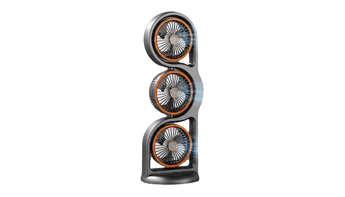 3-Head USB Charging 360° Circulation Fan - 2 Colours!