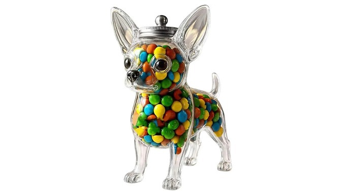 Chihuahua-Shaped Glass Snack Jar