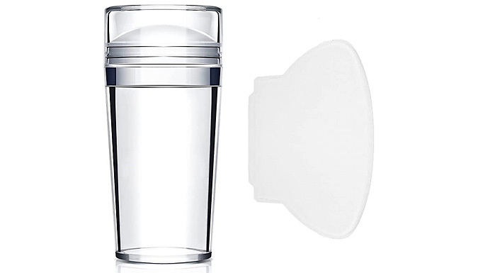 1 or 2 Clear Silicone Jelly Nail Art Stampers with Scraper at Go Groopie