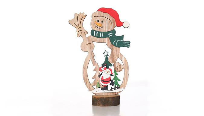 4-Piece Wooden Christmas Decoration Set