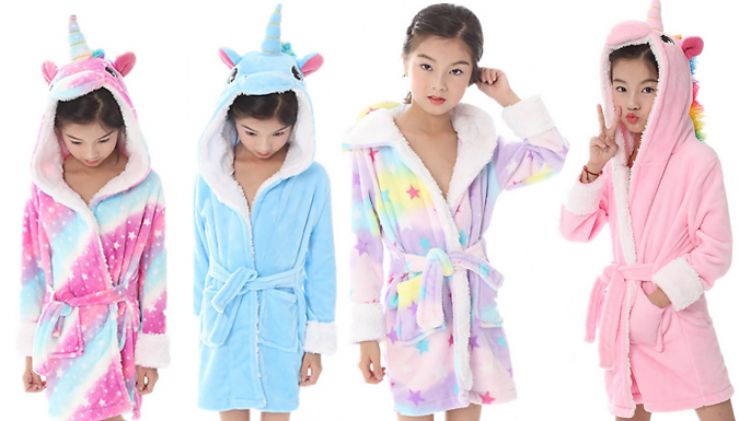 Kids' Unicorn Bath Robe - 3 Sizes & 7 Styles