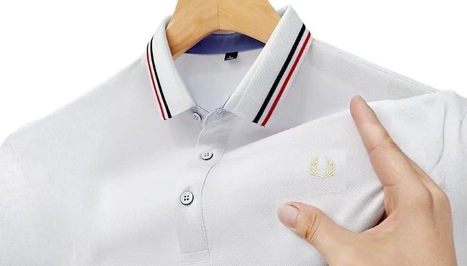 Men's Embroidered Crest Polo Shirt - 6 Sizes & 7 Sizes