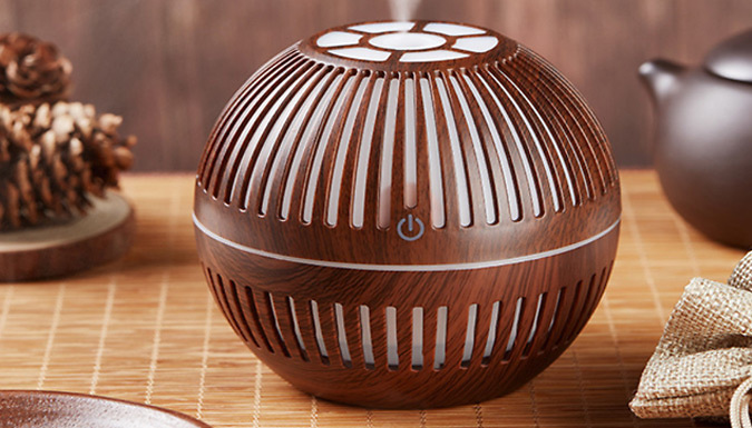 Wood-Effect Aroma Diffuser and Humidifier - 2 Colours