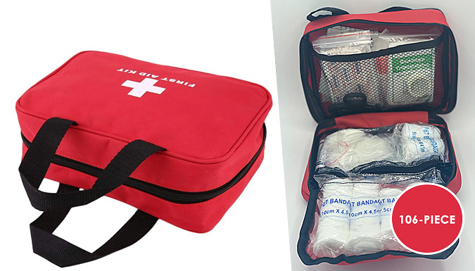 106-Piece First Aid Kit with Carry Bag