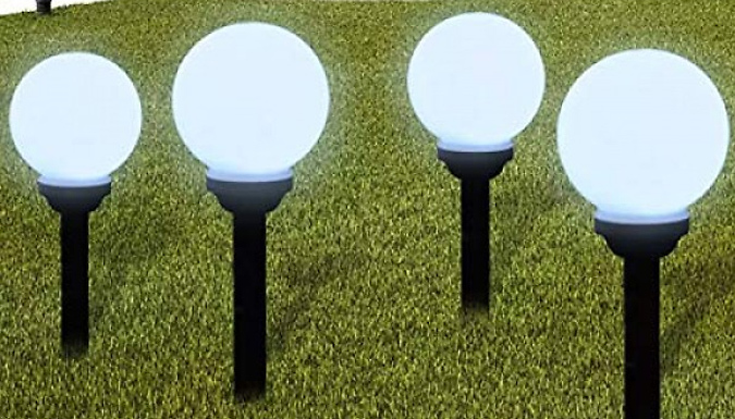 Pack of 2 or 4 Solar Powered LED Garden Ball Lights