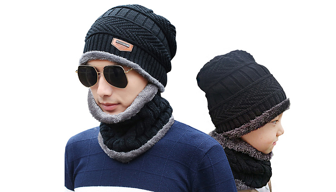 Warm Winter Beanie Hat & Scarf Set - 6 Colours & 2 Sizes