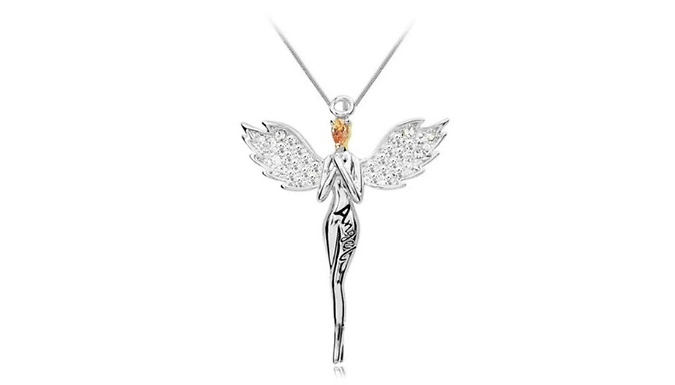 Guardian Angel Necklace With Crystals From Swarovski - Gift Set!