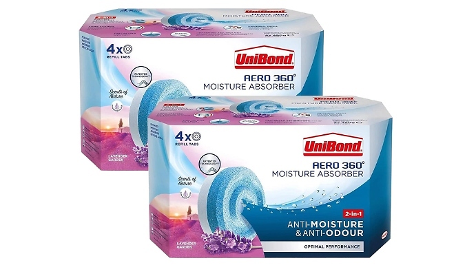 8-Pack of 'Lavender Garden' AERO 360 Moisture Absorber Refill Tabs