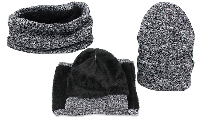 Knitted Beanie Hat & Scarf Set - 4 Colours