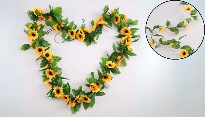2-Pack Artificial Silk Sunflower Garland - 2.5m