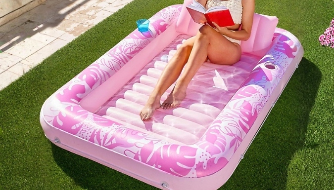 Inflatable Tanning Pool with Cushion - 2 Colours!
