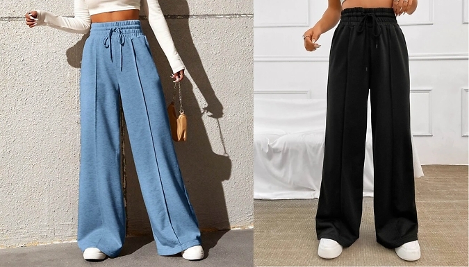 Women's High-Waisted Wide Leg Joggers - 6 Colours, 5 Sizes