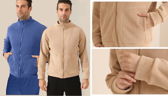 Solid Colour Fleece Jacket - 4 Colours, 4 Sizes at Go Groopie