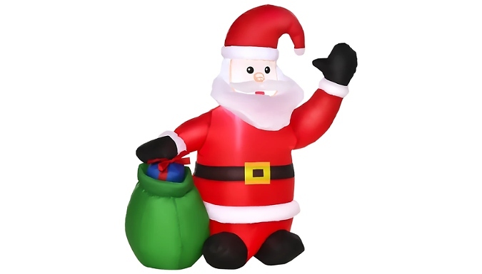 HOMCOM 4Ft Inflatable Santa Claus LED Decoration