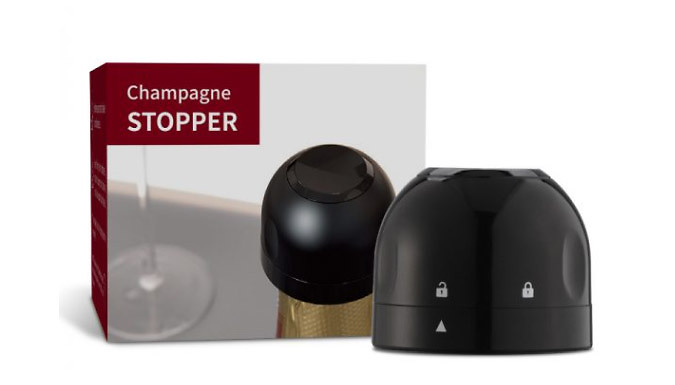 Champagne or Wine Screw-On Bottle Stopper - 1, 2 or 4-Pack
