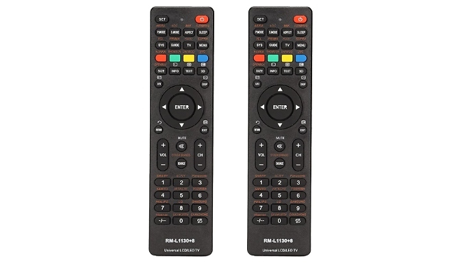 2-Pack of Universal Smart TV Remote Controls