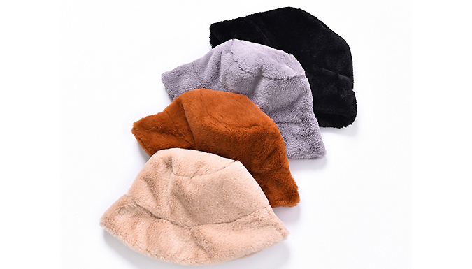 Fluffy Faux Fur Bucket Hat - 5 Colours from Go Groopie