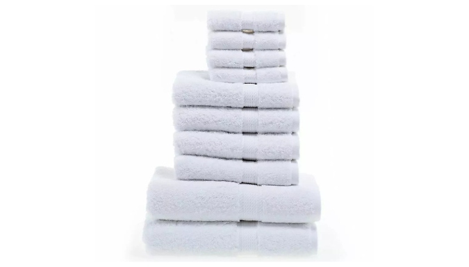 10-Piece Soft Egyptian Cotton Towel Set - 8 Colours