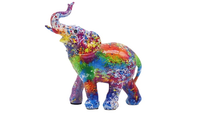 Colourful Elephant Resin Statue