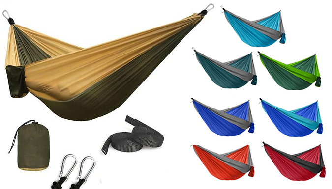 Justgiftdirect Outdoor Camping Hammock- 9 Colours