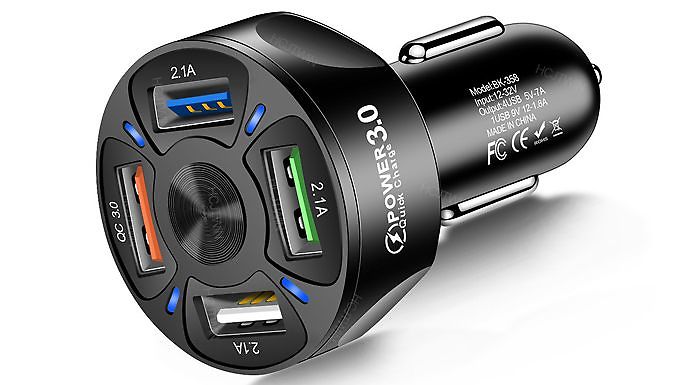 4-Port Universal USB Car Charger! - 2 Colours