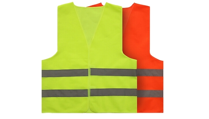 2 or 5 Pack Sleeveless Hi-Vis Reflective Vests - 2 Colours