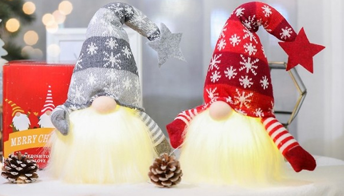 Plush Christmas Gonk LED Light Ornament - 3 Colours