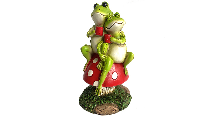 Cartoon Frog Couple Resin Garden Ornament