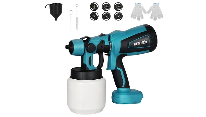 Traderight Cordless Paint Sprayer with 6 Nozzles! - 18V
